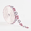 Single Face Word Soccer with Football Printed Polyester Grosgrain Ribbons SRIB-P019-05-2