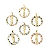 Rack Plating Brass Micro Pave Clear Cubic Zirconia Pendants ZIRC-I059-11G-1