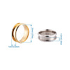 Stainless Steel Grooved Finger Ring Settings MAK-TA0001-05-10