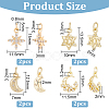 BENECREAT 8Pcs 4 Style Brass Micro Pave Cubic Zirconia Charms KK-BC0011-44-2