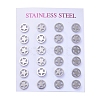 Tarnish Resistant 304 Stainless Steel Pentacle Stud Earrings EJEW-H368-27P-3