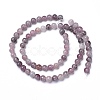 Natural Lepidolite/Purple Mica Beads Strands G-G770-04A-6mm-3