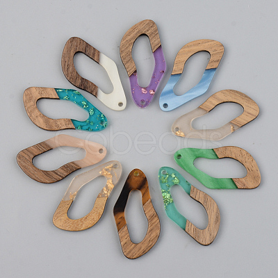 Resin & Walnut Wood Pendants RESI-S389-009A-1