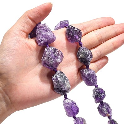 Natural Amethyst Beads Strands G-G486-01-1