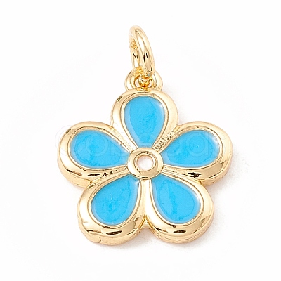 Brass Enamel Pendants KK-P217-02G-04-1