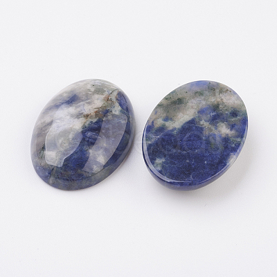 Natural Sodalite Flat Back Cabochons X-G-G741-13x18mm-06-1