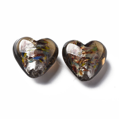 Handmade Lampwork Silver Foil Glass Beads FOIL-T005-01C-1