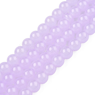 Imitation Jade Glass Beads Strands DGLA-S076-8mm-27-01-1