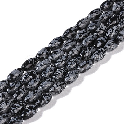 Natural Snowflake Obsidian Beads Strands G-K362-I16-06-1