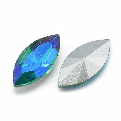 Pointed Back Glass Rhinestone Cabochons RGLA-T020-7x15mm-11-1