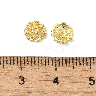 Rack Plating Brass Beads Caps KK-B088-02A-G-1