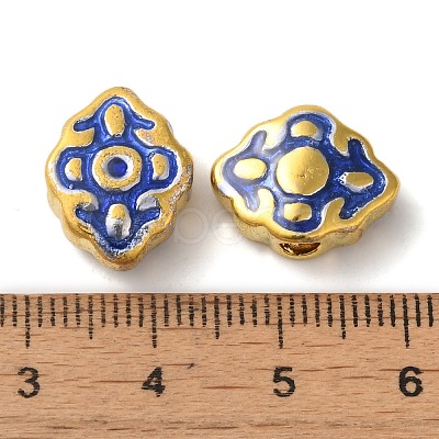 Rack Plating Brass Enamel Beads KK-P276-37G-1