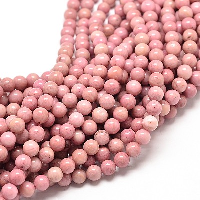 Natural Rhodonite Round Bead Strands G-P072-38-10mm-1