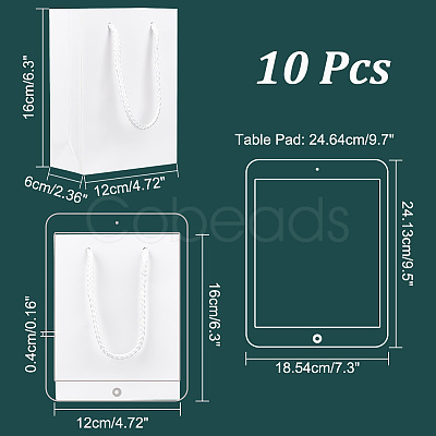 Rectangle Thickened Paper Gift Bags ABAG-WH0039-22A-1