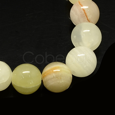 Natural Dyed Yellow Jade Gemstone Bead Strands G-R271-8mm-Y26-1