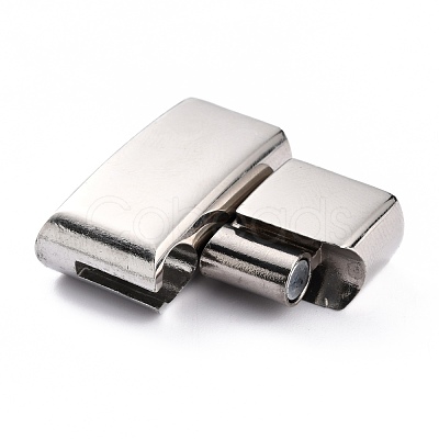 Tarnish Resistant 316 Surgical Stainless Steel Magnetic Clasps with Glue-in Ends STAS-G241-02P-1