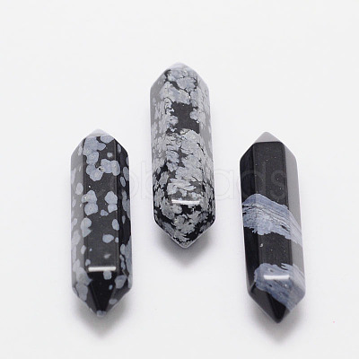 Faceted Natural Snowflake Obsidian Healing Stones G-K013-30mm-01-1