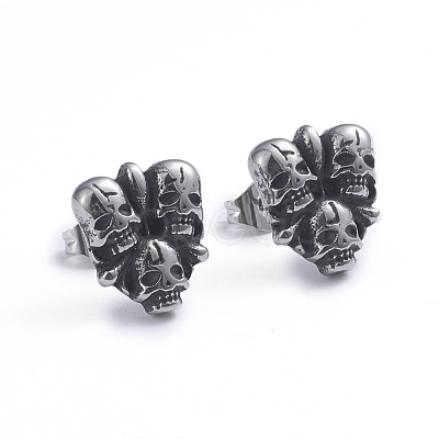 Retro 304 Stainless Steel Stud Earrings EJEW-L248-028AS-1