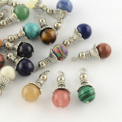 Natural & Synthetic Mixed Stone Pendants X-G-Q459-02-1