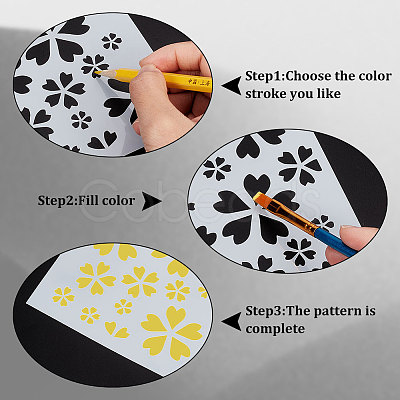 Gorgecraft 15 Styles PET Hollow Out Drawing Painting Stencils DIY-GF0007-43-1