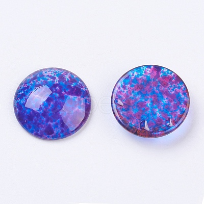 Transparent Spray Painted Glass Cabochons X-DGLA-R020-25mm-M-1