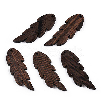 Natural Wenge Wood Pendants WOOD-T023-39-1