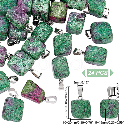 Unicraftale 24Pcs Natural Ruby in Zoisite Pendants G-UN0001-16C-1