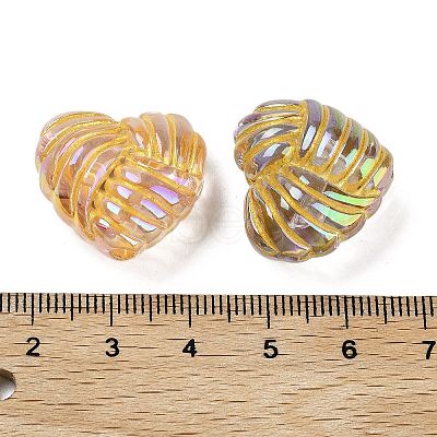 UV Plating Rainbow Iridescent Acrylic Beads OACR-O008-04-1