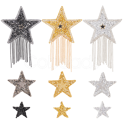 9Pcs 9 Style Star Hotfix Rhinestone DIY-FG0003-84-1