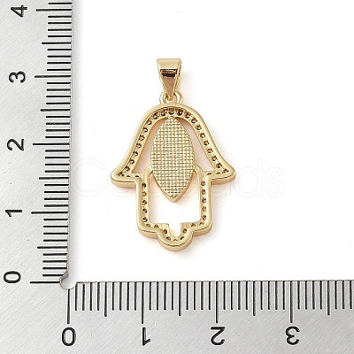 Brass Micro Pave Clear Cubic Zirconia Pendant KK-I712-60G-01-1