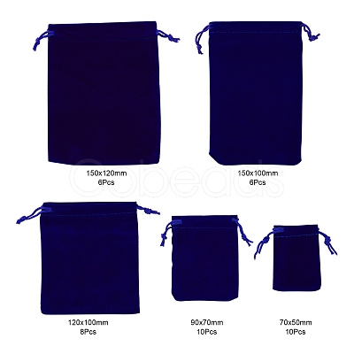 5 Style Rectangle Velvet Pouches TP-LS0001-01E-1