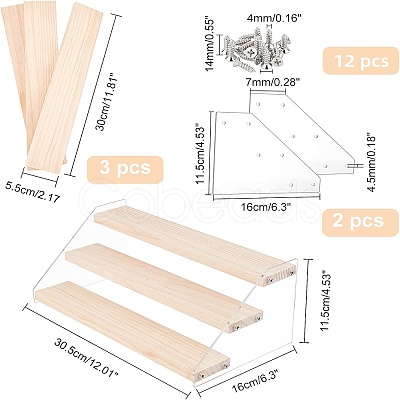 3-Tier Acrylic Displays Stands ODIS-WH0006-08-1