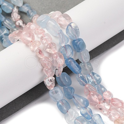 Natural Aquamarine & Rose Quartz Beads Strands G-L610-B04-A01-1