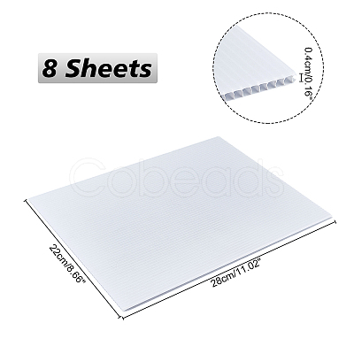 AHADERMAKER 8 Sheets Plastic Corrugated Cardboard Sheets Pads DIY-GA0003-07B-1