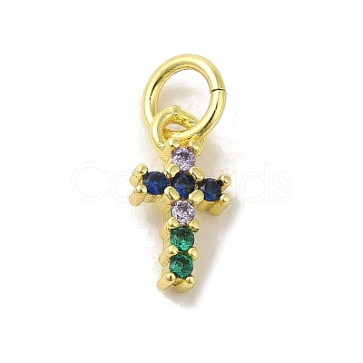 Brass Micro Pave Cubic Zirconia Charms KK-M283-20H-02-1