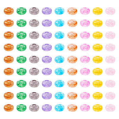 Pandahall 90Pcs 9 Colors Transparent Crackle Acrylic Beads MACR-TA0001-28-1