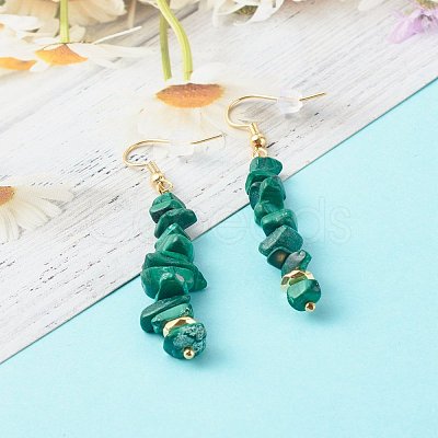 Natural Mixed Chip Gemstone Dangle Earring EJEW-JE04561-1