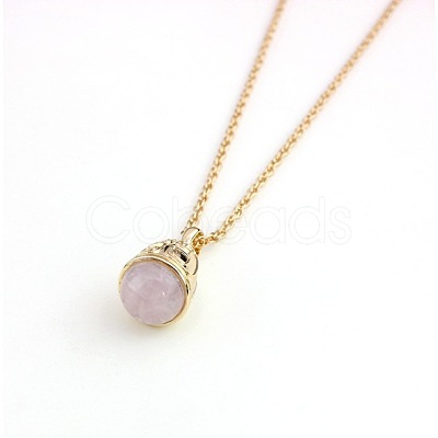 Natural Rose Quartz Pendant Necklaces ST8608455-1