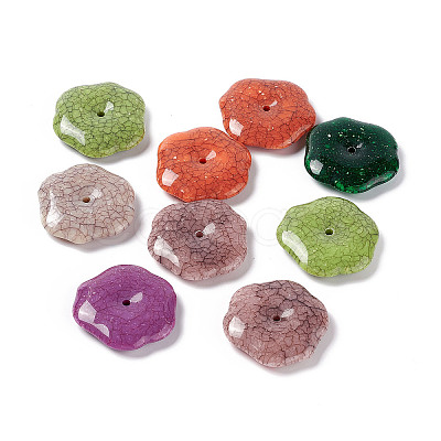 Crackle Opaque Acrylic Beads OACR-C006-29-1