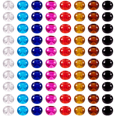 Craftdady 88pcs 8 colors Glass European Beads GLAA-CD0001-10-1