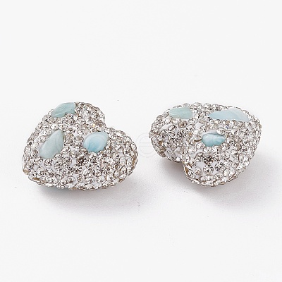 Handmade Polymer Clay Rhinestone Beads RB-C001-02-1