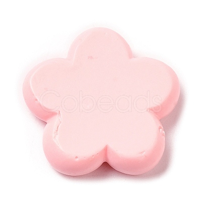 Opaque Flower Resin Cabochons RESI-C035-01B-1