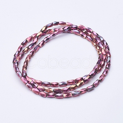 Electroplate Transparent Glass Beads Strands EGLA-E046-F09-1