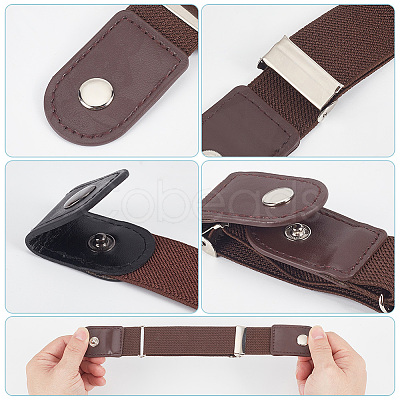 WADORN 12Pcs PU Leather Elastic Invisible Belt FIND-WR0010-33-1