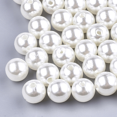 Imitation Pearl Acrylic Beads X-SACR-S028-01-1