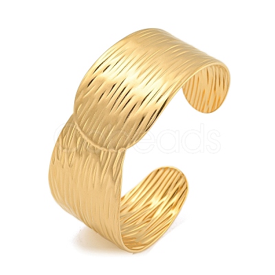 Real 18K Gold Plated 304 Stainless Steel Cuff Bangles BJEW-L695-001G-01-1