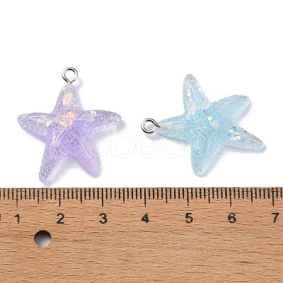 Transparent Resin Pendants X-RESI-C043-02P-1