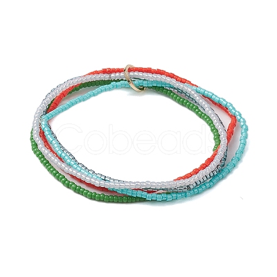 Seed Beads Multi-strand Stretch Bracelets for Women BJEW-JB10544-1