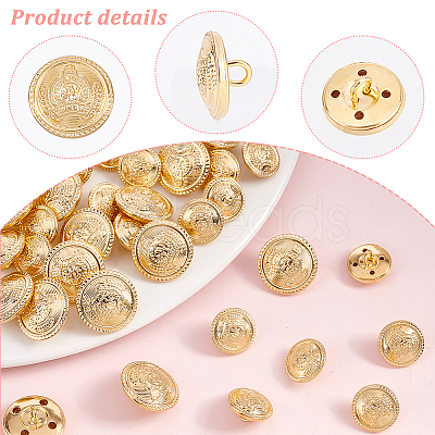 PandaHall Elite 40Pcs 2 Style 4-Hole Brass Buttons FIND-PH0006-90-1