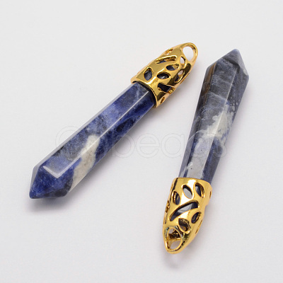 Natural Sodalite Big Pointed Pendants G-D860-C14-G-1